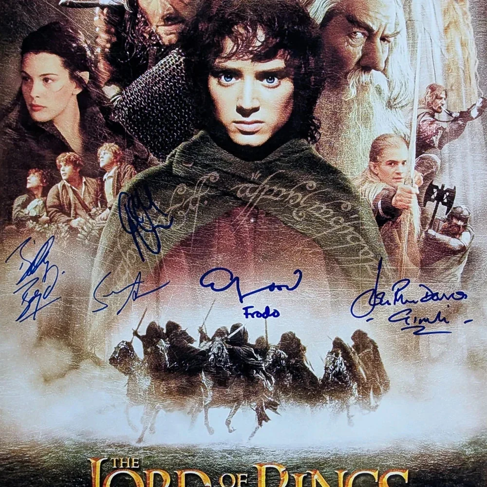 "Lord of the Rings - The Fellowship of the Rings" 13X19 Poster - 5 Autographs, изображение 2