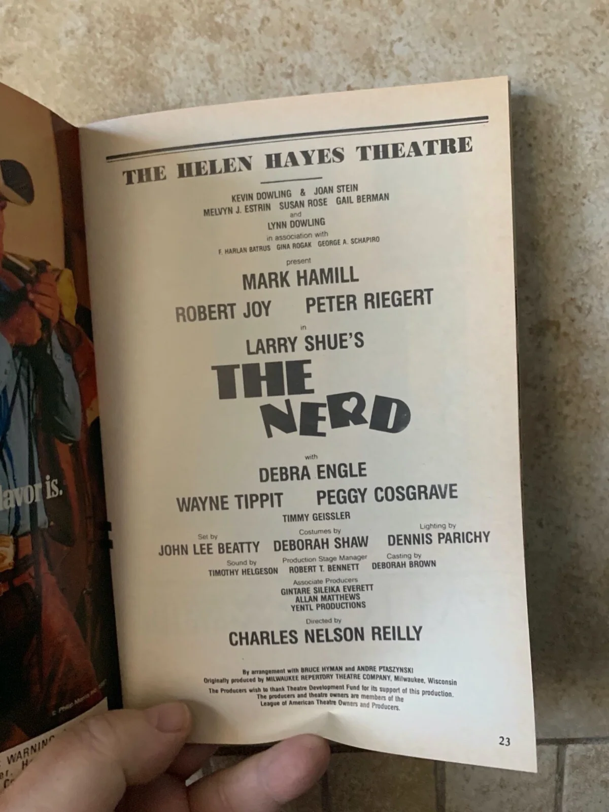 MARK HAMILL signed autographed Playbill The Nerd, image 3