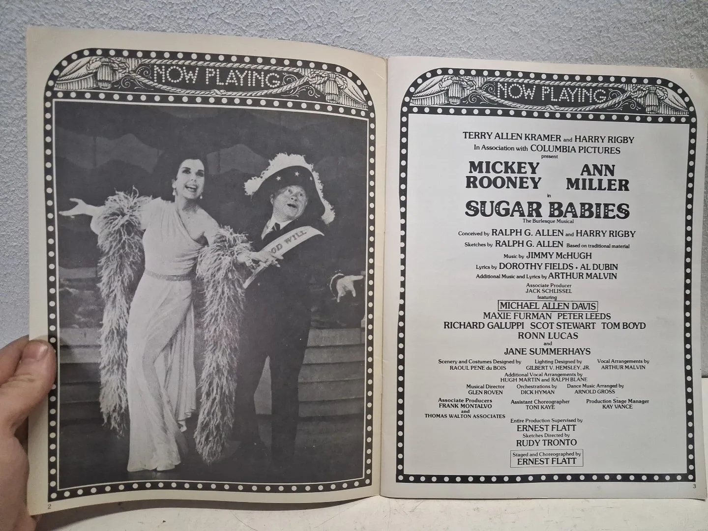 Ann Miller, Mickey Rooney — SUGAR BABIES THE BURLESQUE MUSICAL PROGRAM Cast Ann Miller Mickey Rooney 1982, image 2
