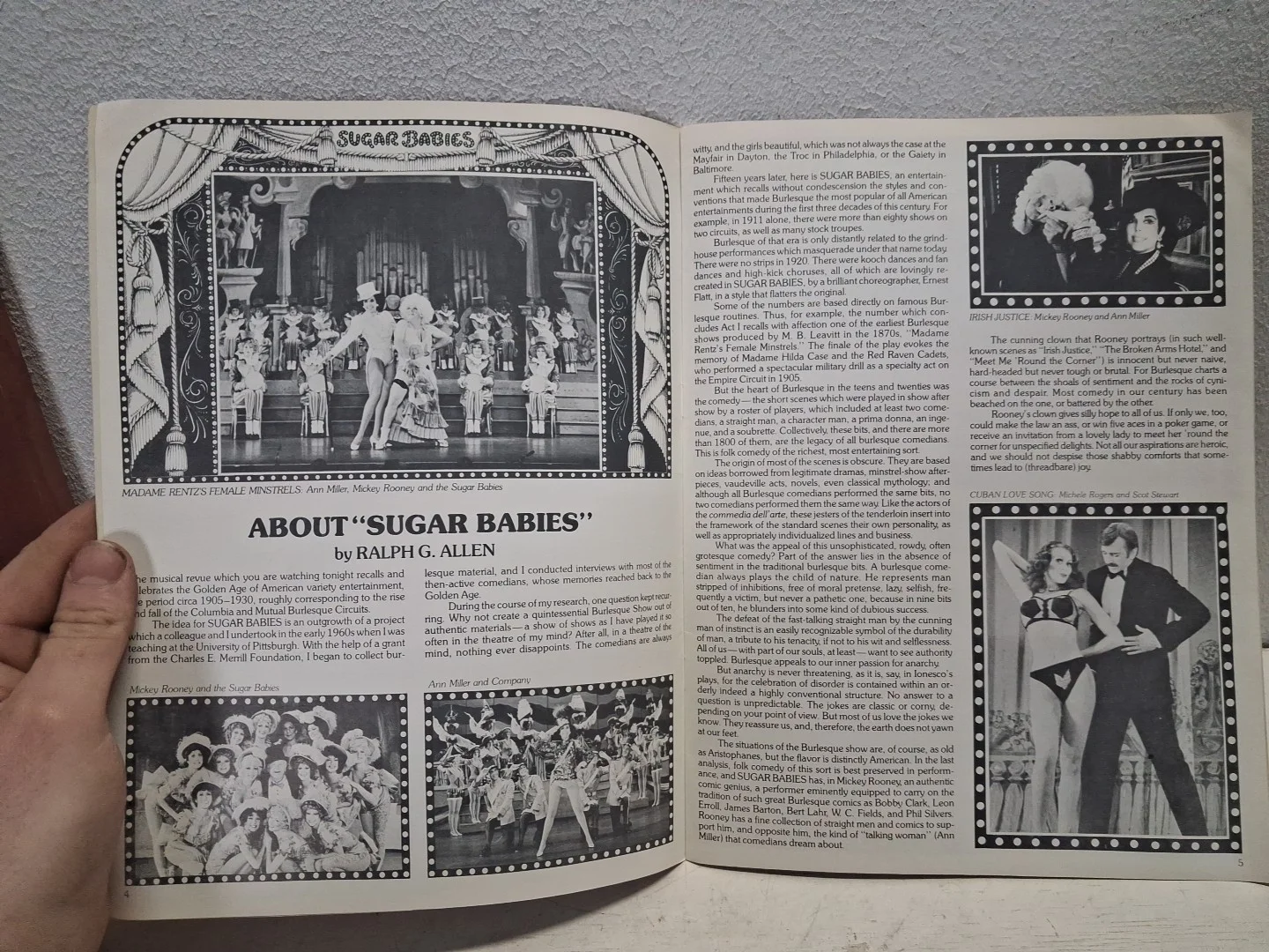 Ann Miller, Mickey Rooney — SUGAR BABIES THE BURLESQUE MUSICAL PROGRAM Cast Ann Miller Mickey Rooney 1982, image 3