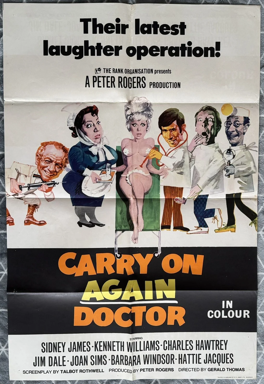 CARRY ON AGAIN DOCTOR 1969 ORIGINAL UK 1-SHEET POSTER, image 5