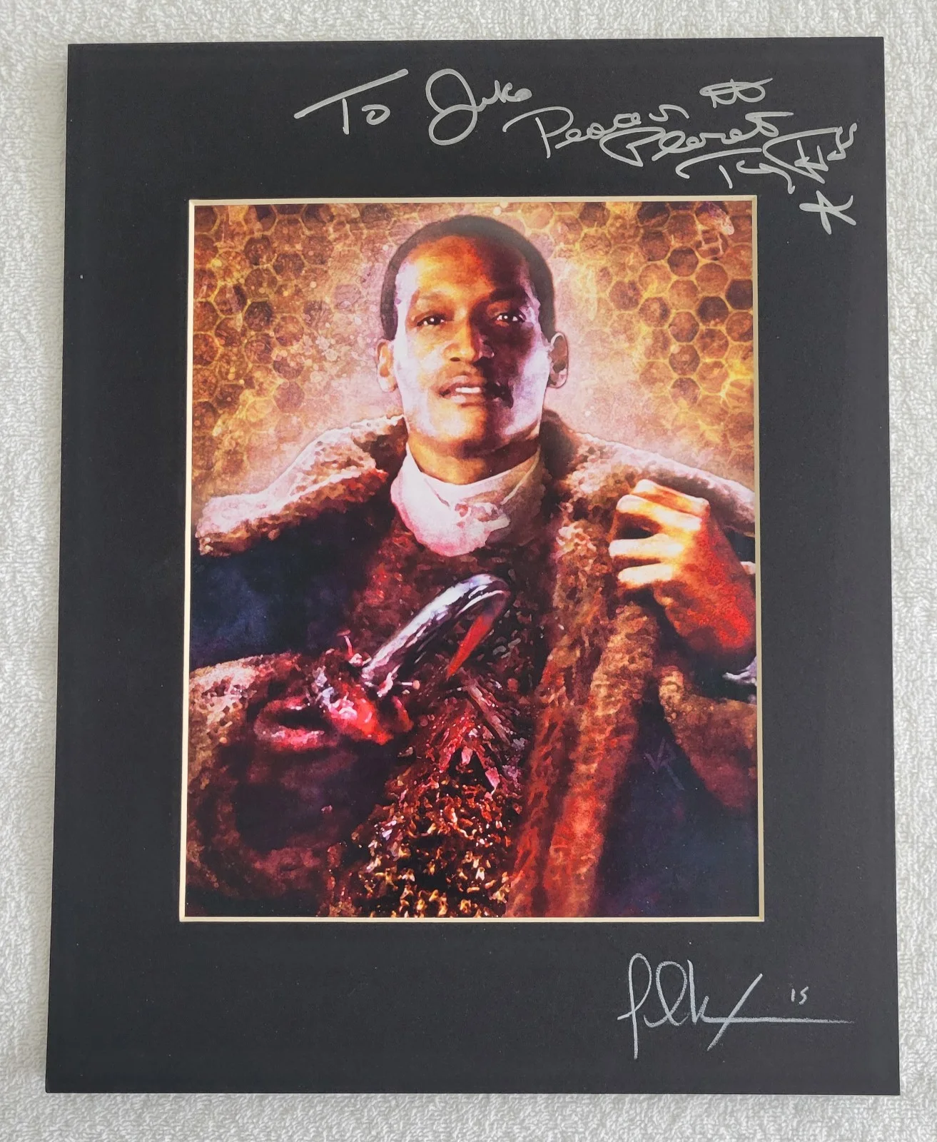 Tony Todd — Tony Todd "Candyman" R.I.P. Autographed 11x17" Matted Print w/Inscription