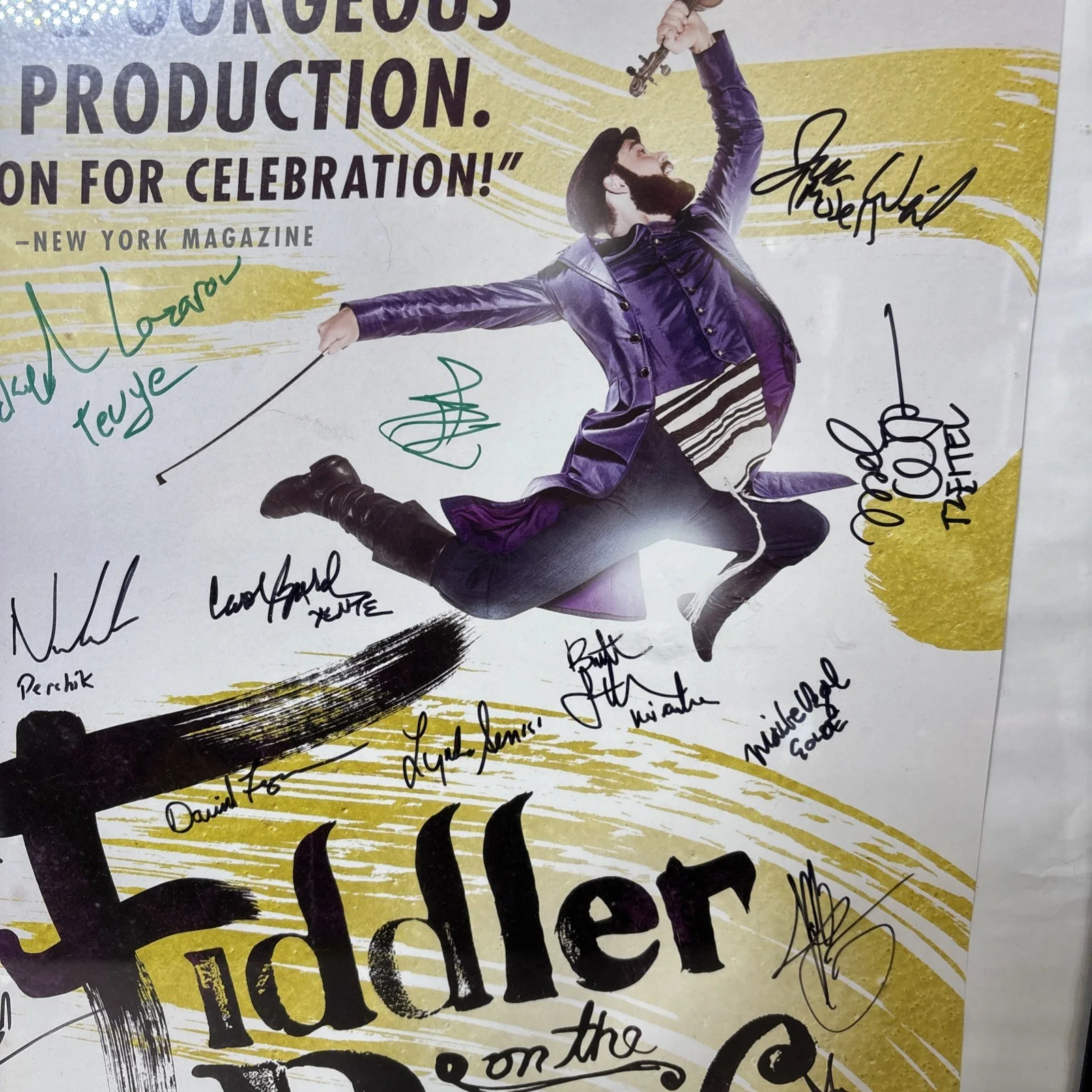 Cast — FIDDLER ON THE ROOF Framed Theater Poster Signed by CAST 2015/2016 Tour, изображение 2