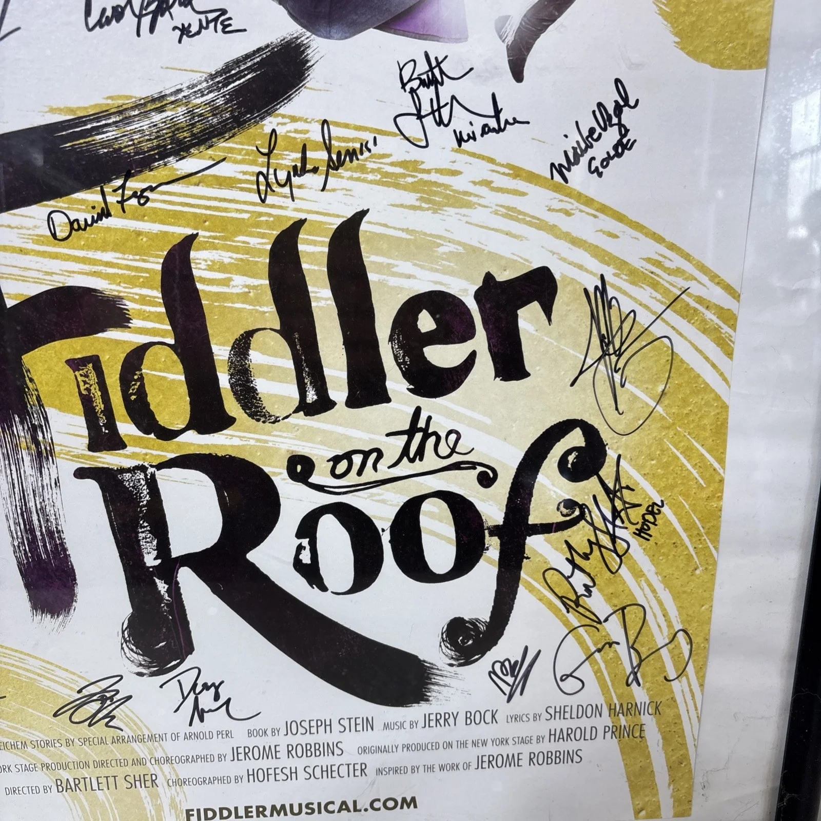Cast — FIDDLER ON THE ROOF Framed Theater Poster Signed by CAST 2015/2016 Tour, изображение 5