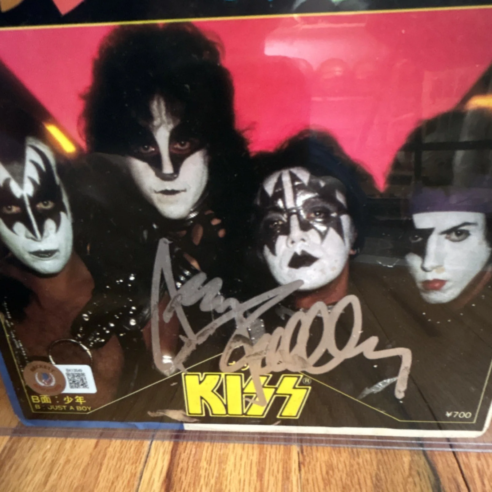 KISS Autographed Original Vinyl Record Polystar Japanese Signed Music Ace Freley, изображение 3