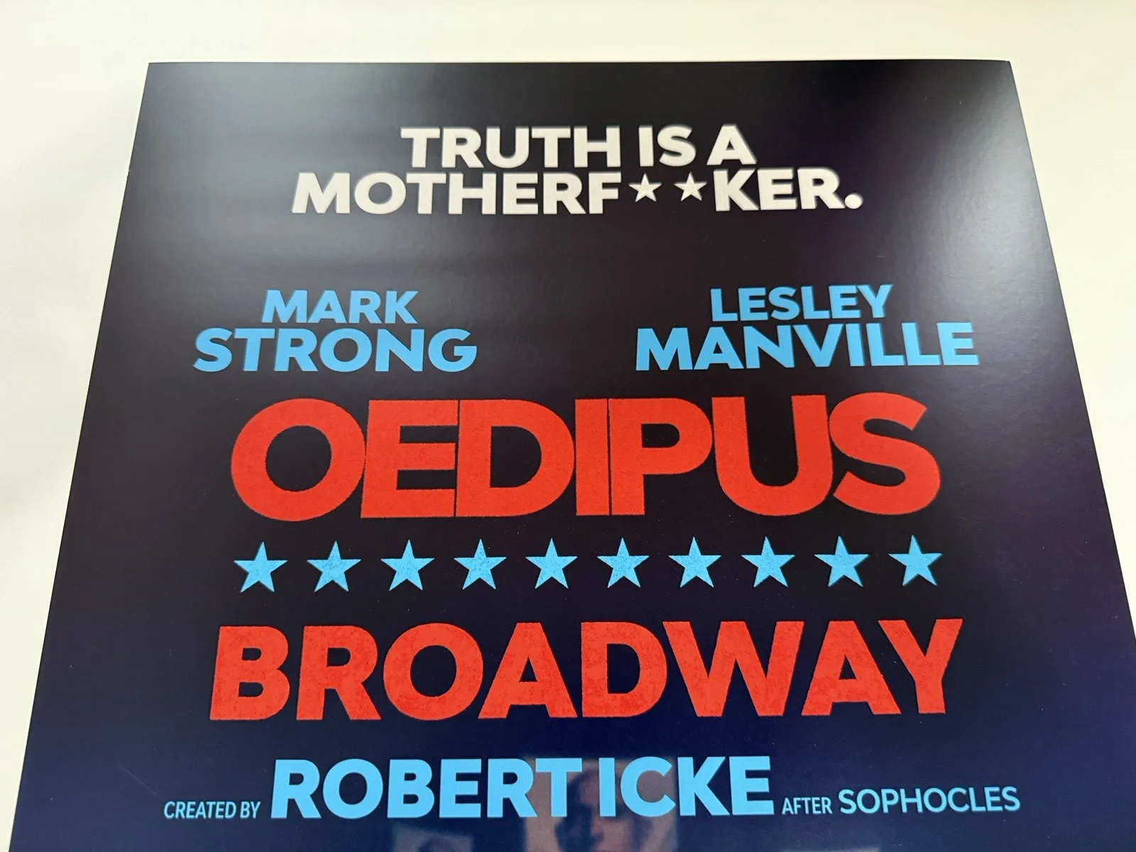 Mark Strong, John Carroll Lynch — Oedipus signed Broadway Window Card Poster 14x22 Mark Strong John Carroll Lynch, изображение 3
