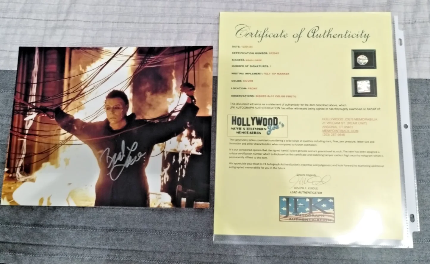 Brad Loree Signed 8x10 Photo Halloween Michael Myers Autographed Zobie COA, изображение 2