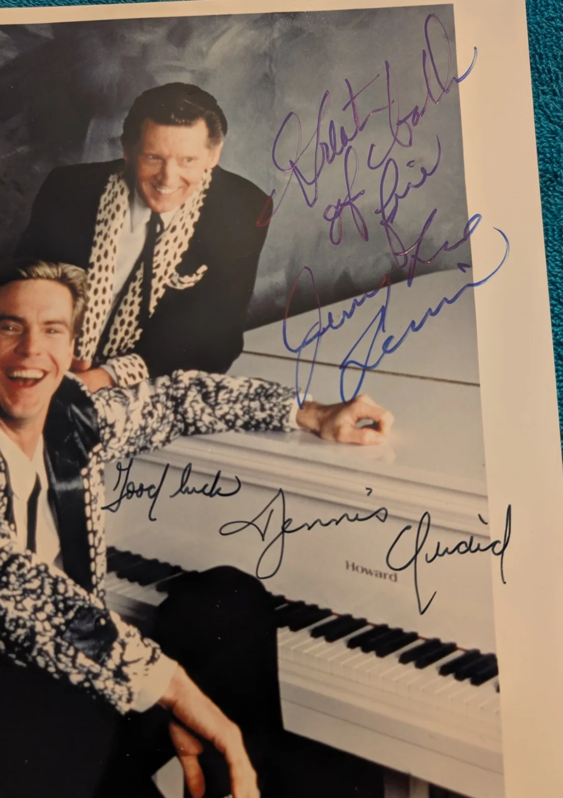 Jerry Lee Lewis, Dennis Quaid — Jerry Lee Lewis Dennis Quaid Great Balls Of Fire Signed Autographed Photo 8/10, изображение 2