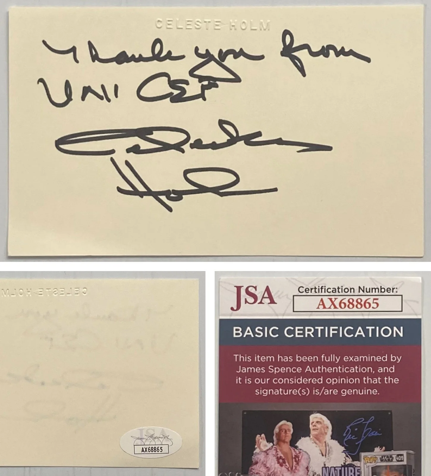 Celeste Holm — Oscar Winner Celeste Holm Signed Autograph 3x5 Index Card - JSA Cert - FREE S&H!