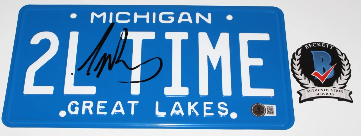 Tim Allen — TIM ALLEN SIGNED HOME IMPROVEMENT MICHIGAN LICENSE PLATE TOOL TIME 1 BECKETT COA, image 2