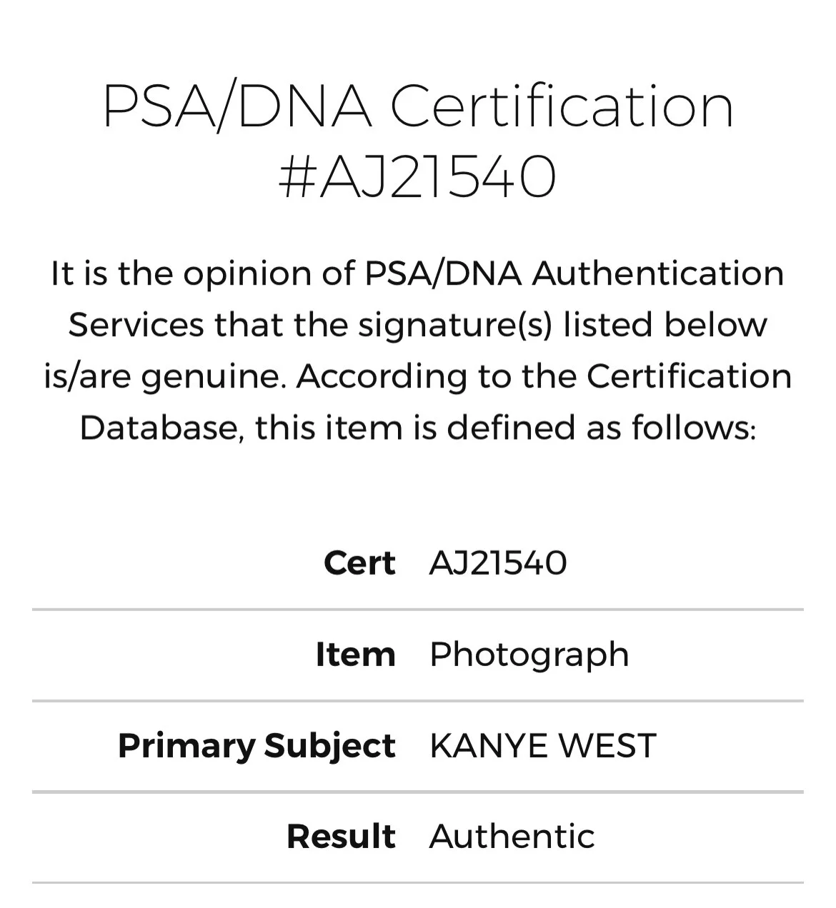 KANYE WEST SIGNED 11X14 PHOTO WITH PSA/DNA COA AJ21540, изображение 3