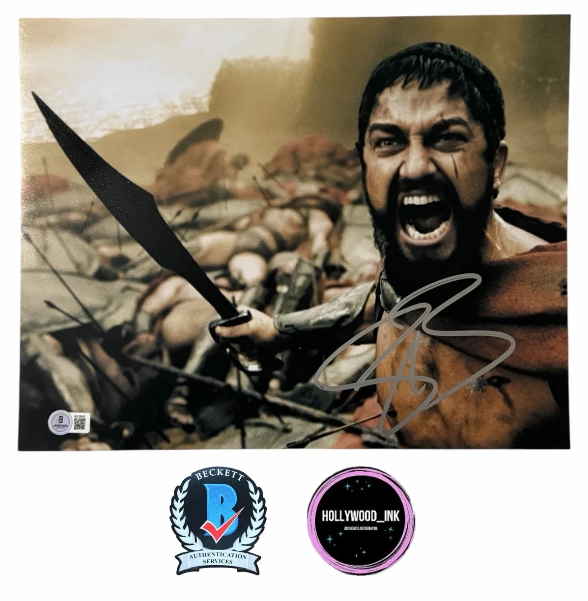 Gerard Butler — GERARD BUTLER SIGNED 11x14PHOTO 300 LEONIDAS AUTOGRAPH BECKETT COA BV18540