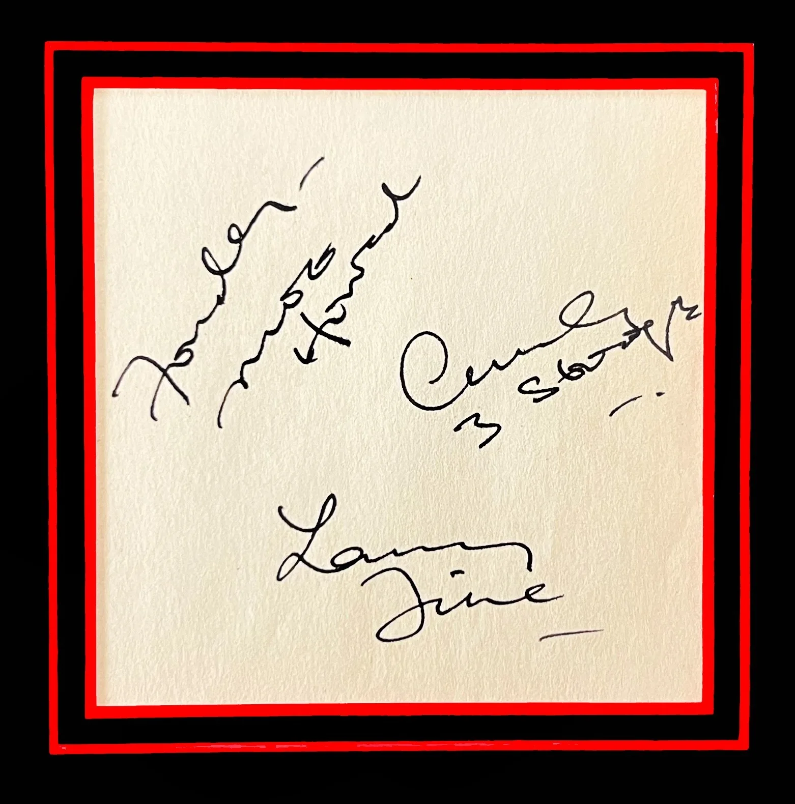 Moe-Curly-Larry — The Three Stooges Autograph Album Page Moe-Curly-Larry Autographs Museum Framed, изображение 2
