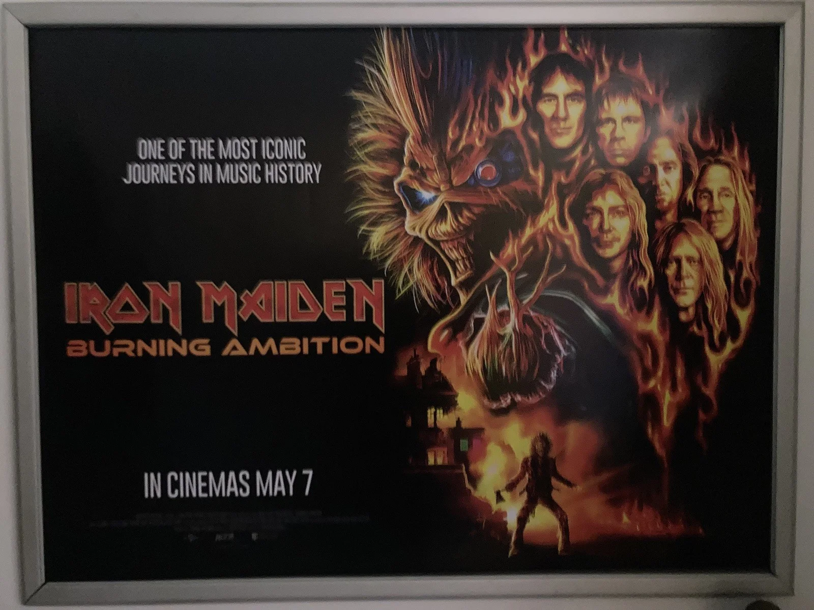IRON MAIDEN BURNING AMBITION Original UK Quad Cinema Poster rare EDDIE, изображение 2