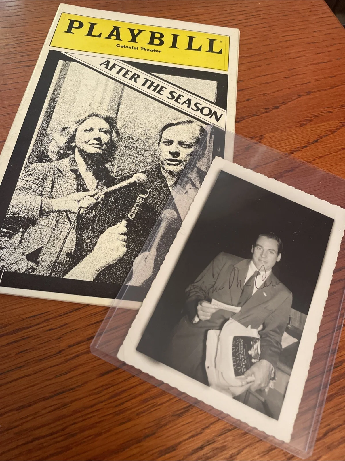 Kevin McCarthy — Kevin McCarthy Autograph Candid Photograph & Playbill Broadway Body Snatchers