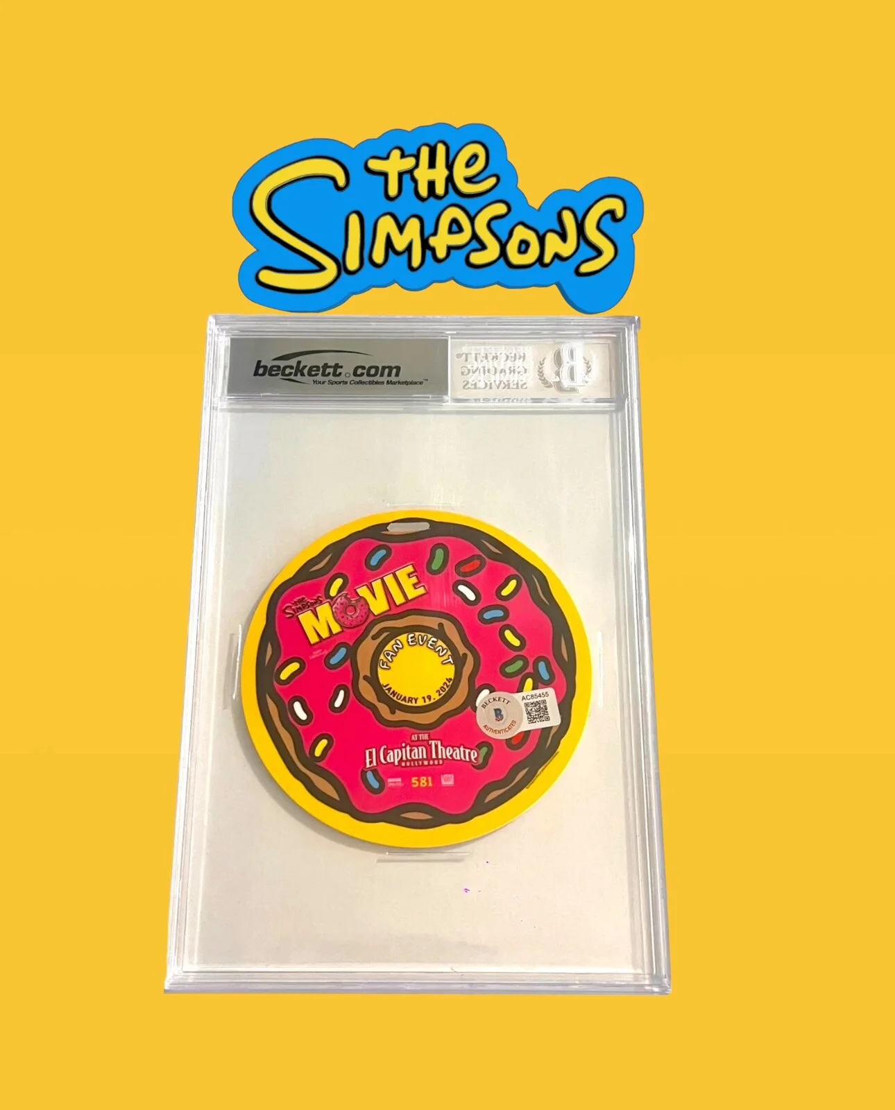 Matt Groening — MATT GROENING SIGNED AUTOGRAPH THE SIMPSONS HOMER HAND SKETCH BECKETT SLABBED, изображение 3