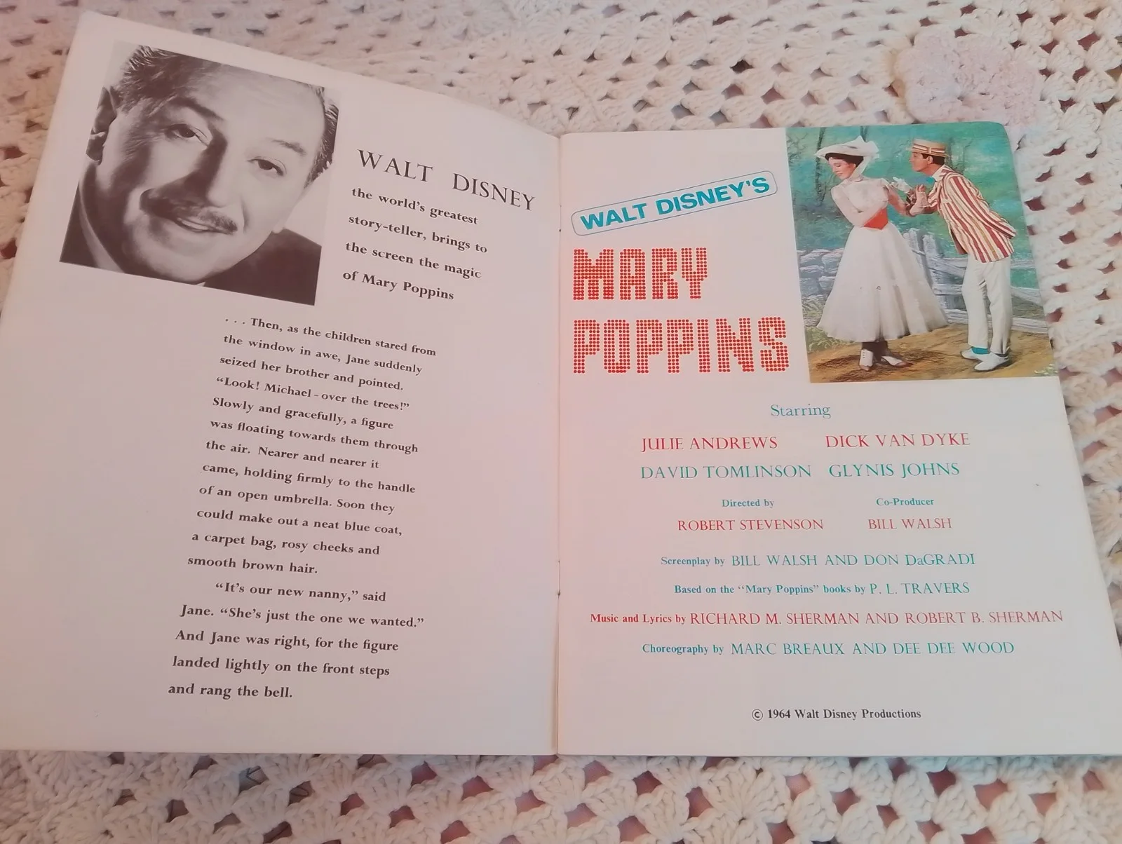 MARY POPPINS 1964 Walt Disney Julie Andrews MOVIE SOUVENIR PROGRAMME, изображение 3