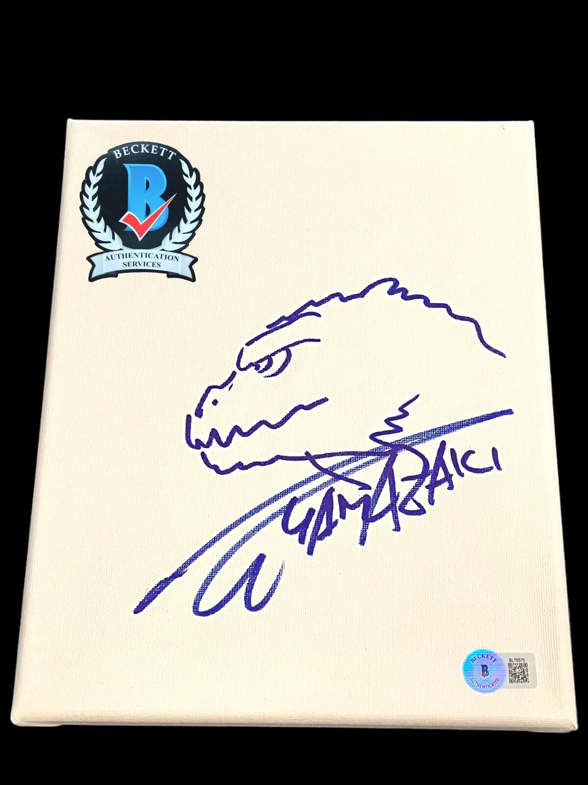 Takashi Yamazaki — TAKASHI YAMAZAKI SIGNED GODZILLA MINUS ONE 8X10 CANVAS SKETCH BECKETT BL75575