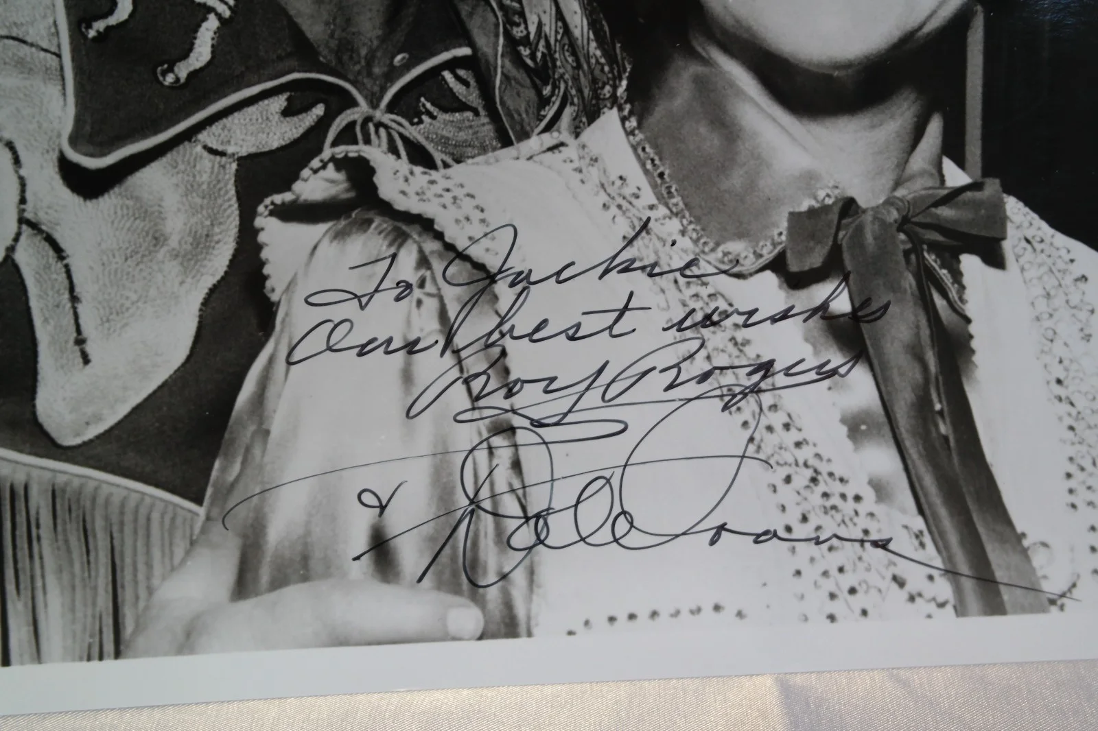Roy Rogers & Dale Evans "Happy Trails" Autographed 8 x 10 Bl/White Photograph, image 2