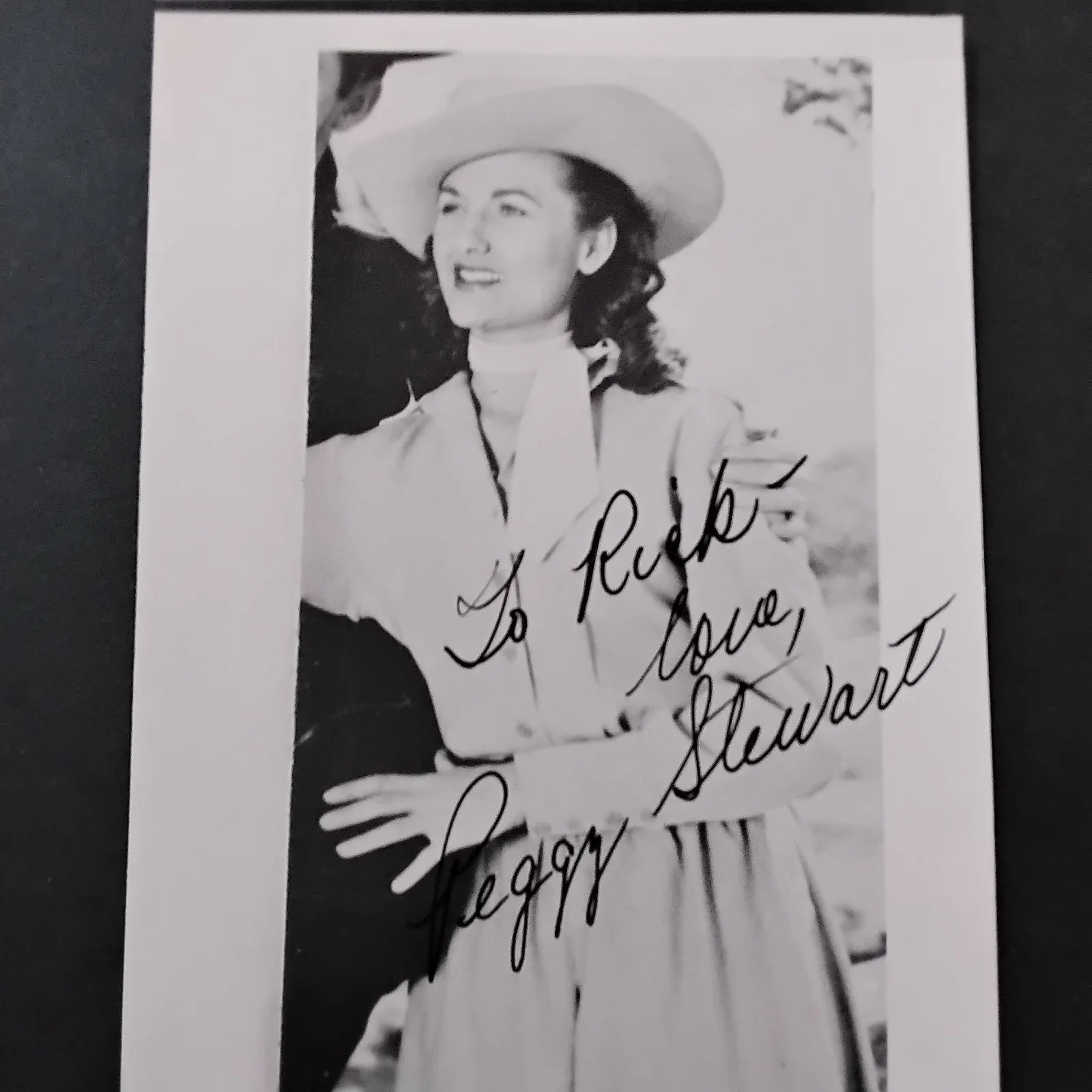 Peggy Stewart SIGNED 3x5 Photo 40s Movie TV Actress Westerns Republic Roy Rogers, изображение 2