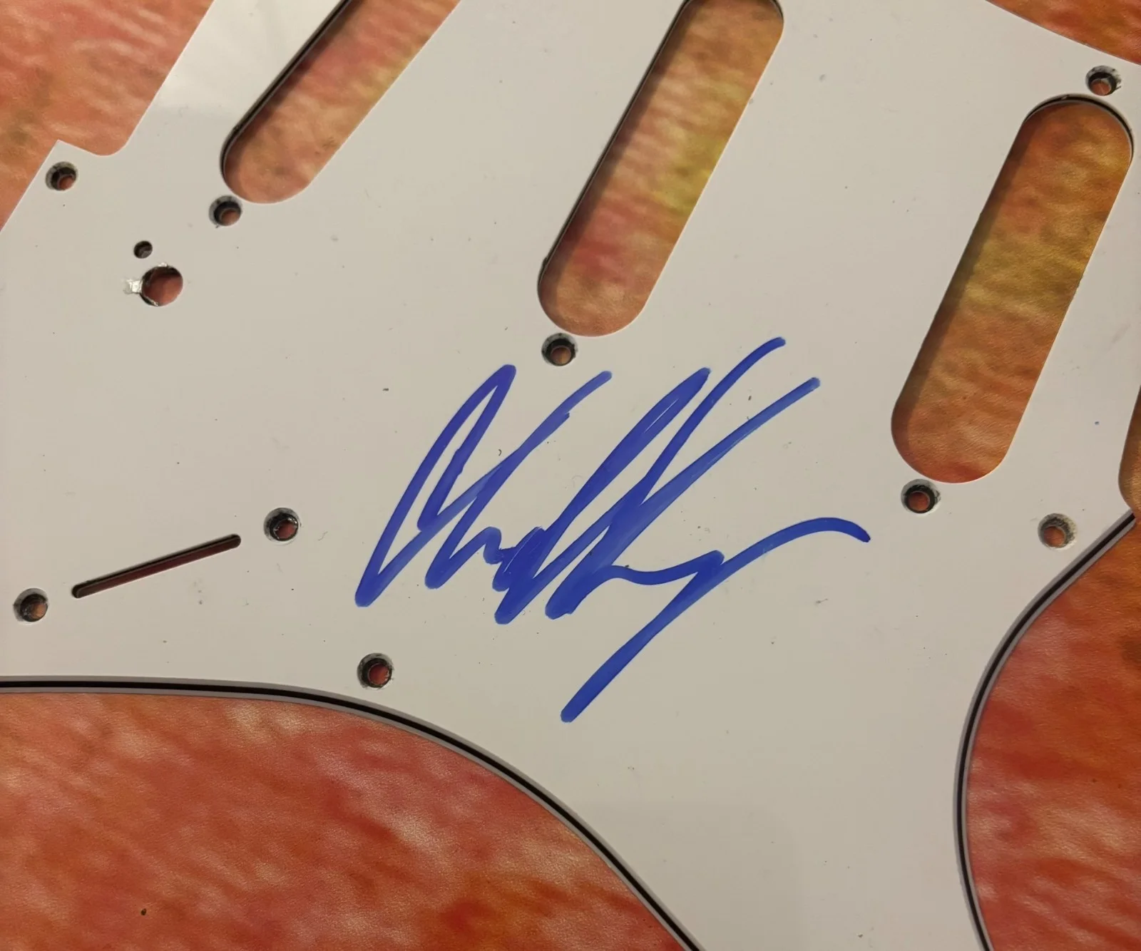 GFA Nickelback Band * CHAD KROEGER * Signed Electric Pickguard EXACT PROOF COA, image 3