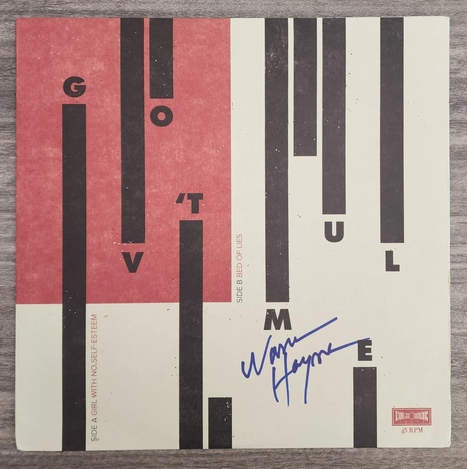 Warren Haynes Signed Gov't Mule Vinyl Record Girl With No Self-Esteem RSD RAD, изображение 2