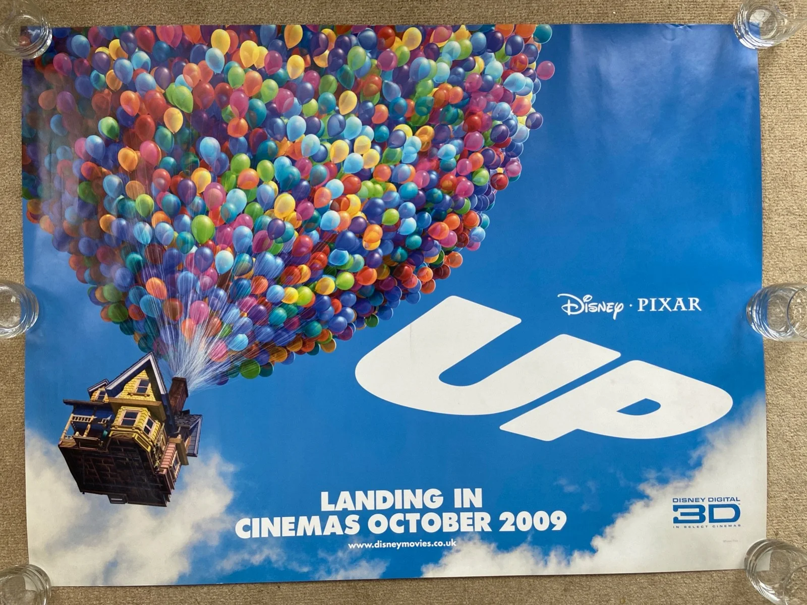 UP MOVIE Disney Pixar Teaser RARE Original UK Quad Cinema Poster Rolled 30x40, изображение 2