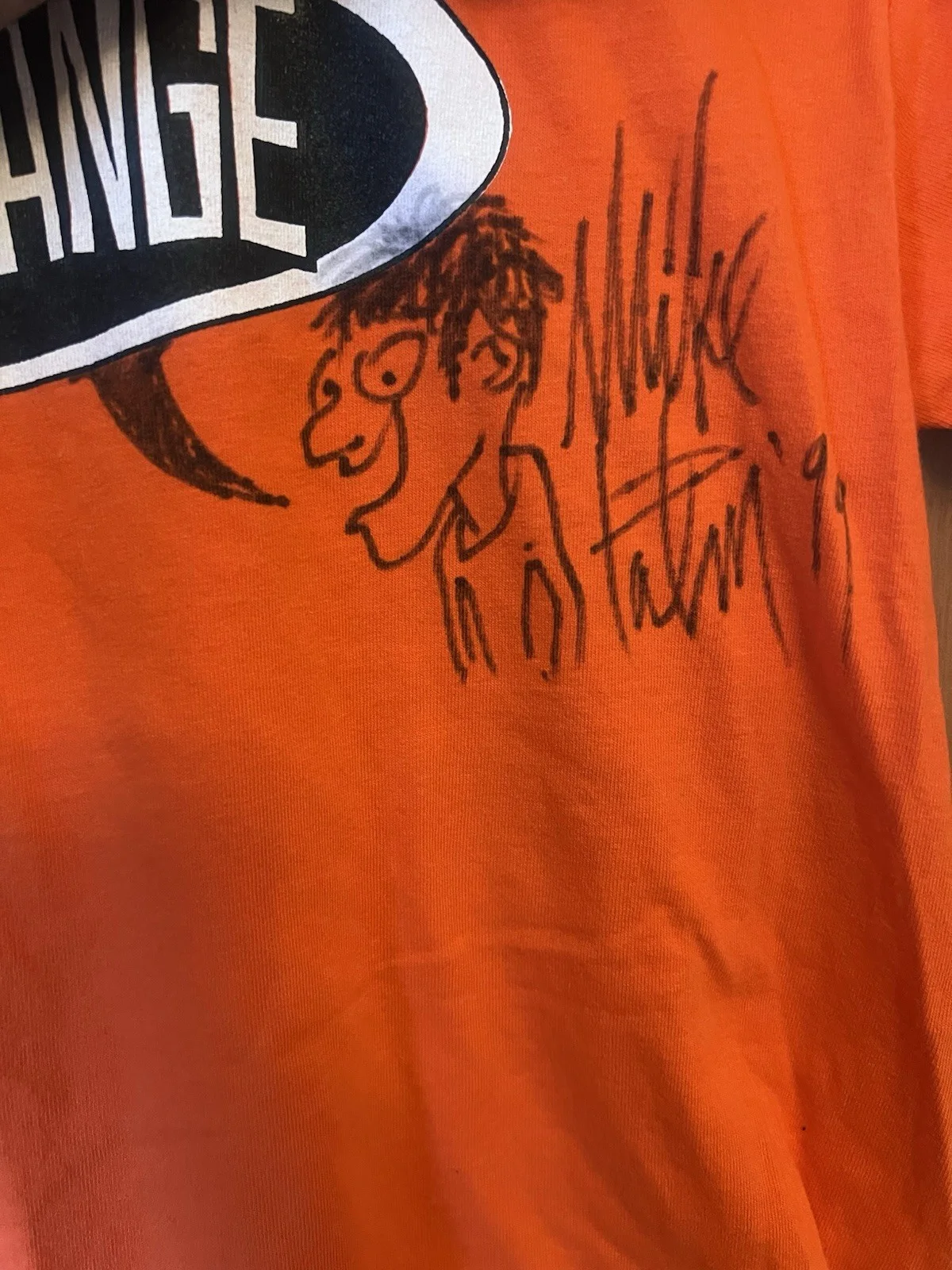 Mike Palm Signed Autographed Agent Orange T-shirt with Drawing 90’s 1999 Rare, image 3