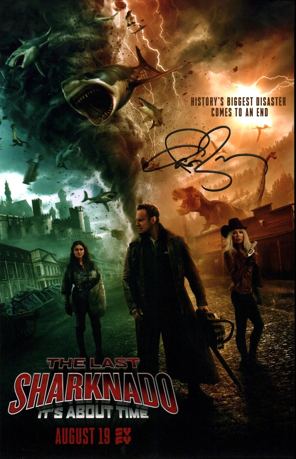 Ian Ziering — Ian Ziering Sharknado 11x17 Signed Photo Poster JSA Certified Autograph