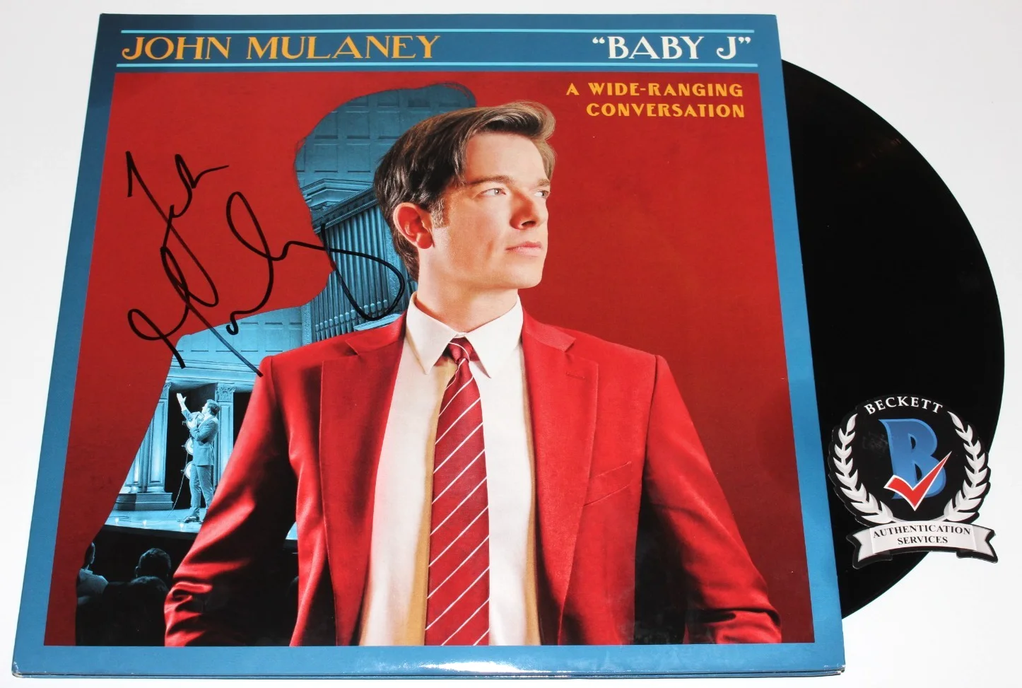 John Mulaney — COMEDIAN JOHN MULANEY SIGNED 'BABY J' VINYL RECORD ALBUM LP BECKETT BAS COA, image 2