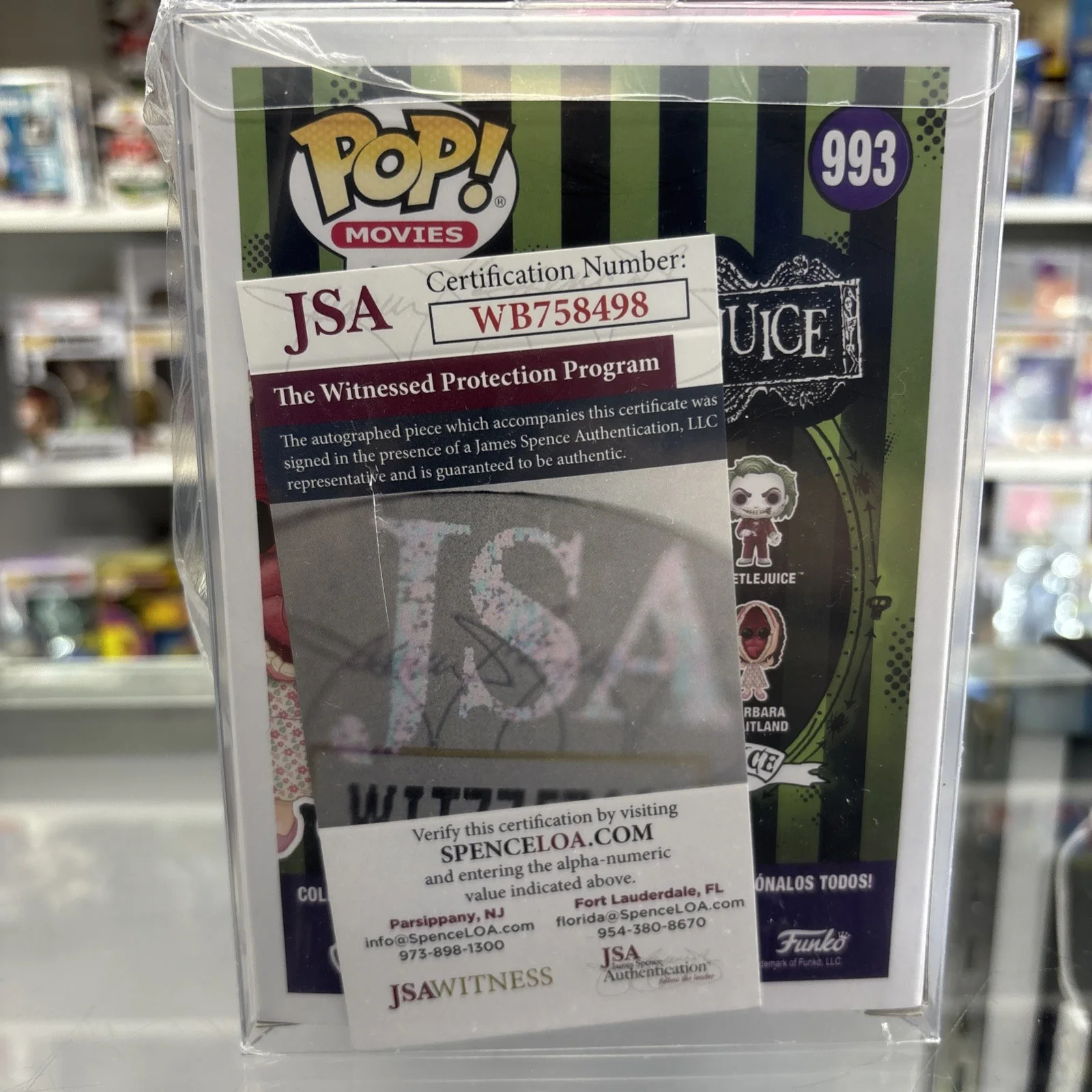 Geena Davis — Geena Davis Autographed Barbara Maitland Beetlejuice Funko Pop JSA, image 3