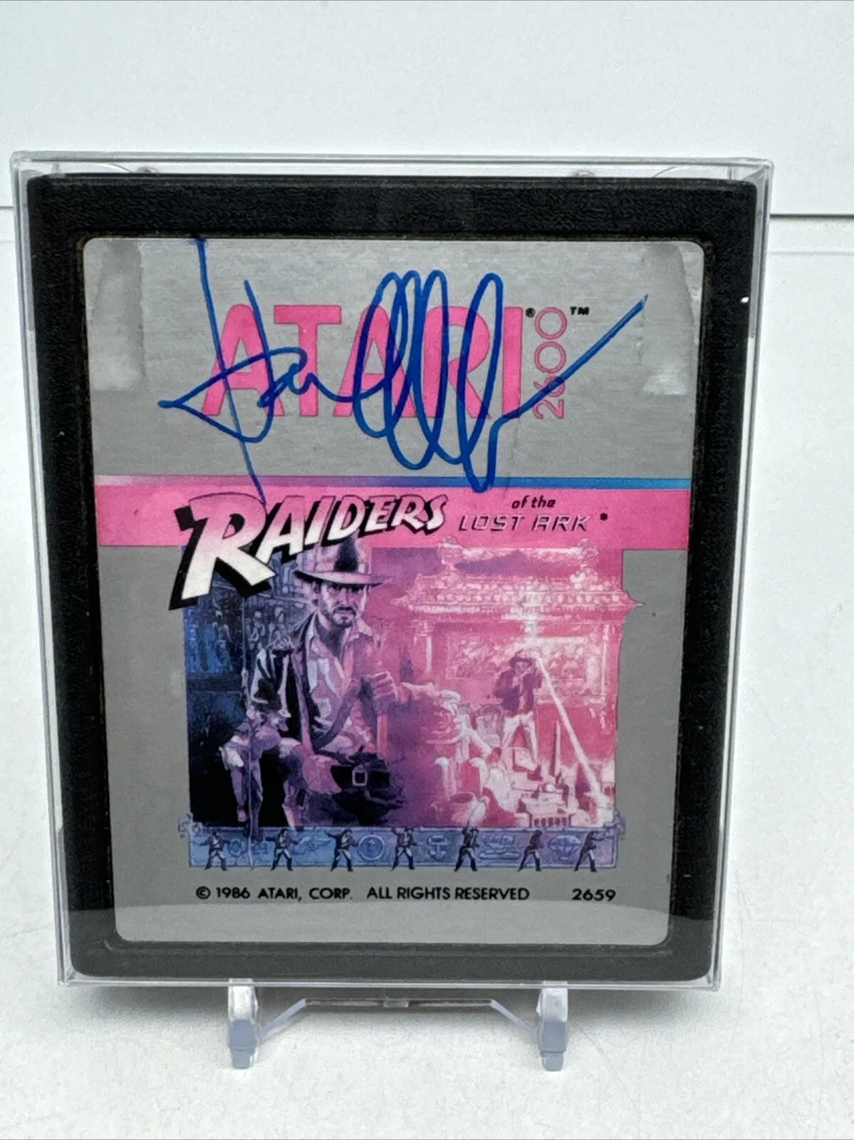Karen Allen — Karen Allen Signed Raiders Of The Lost Ark Atari Error Cartridge Beckett COA