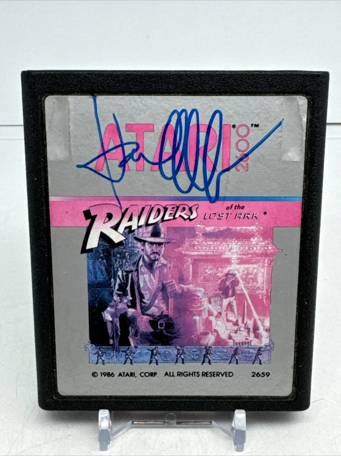 Karen Allen — Karen Allen Signed Raiders Of The Lost Ark Atari Error Cartridge Beckett COA, изображение 2