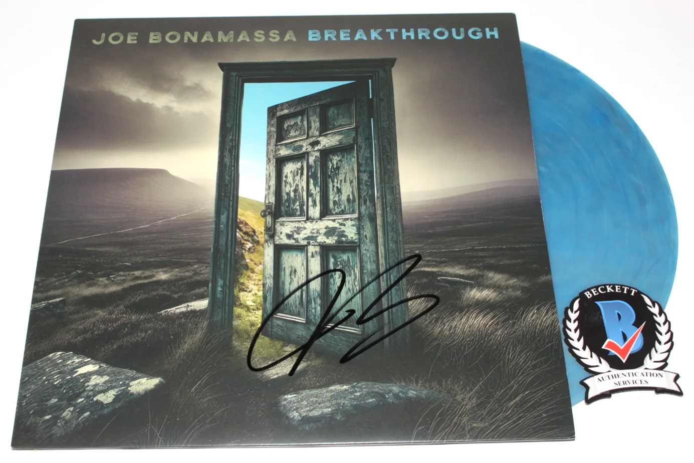 JOE BONAMASSA SIGNED 'BREAKTHROUGH' BLUES VINYL RECORD ALBUM LP BECKETT BAS COA, image 2