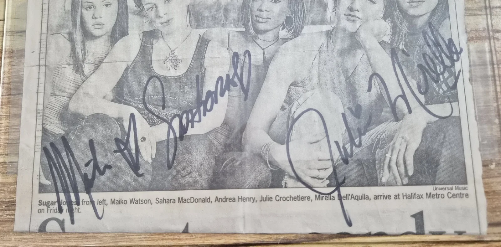 Sugar Jones All 5 Autographs Maiko Sahara Andrea Julie Mirella Dell Oct 4 2001, изображение 5