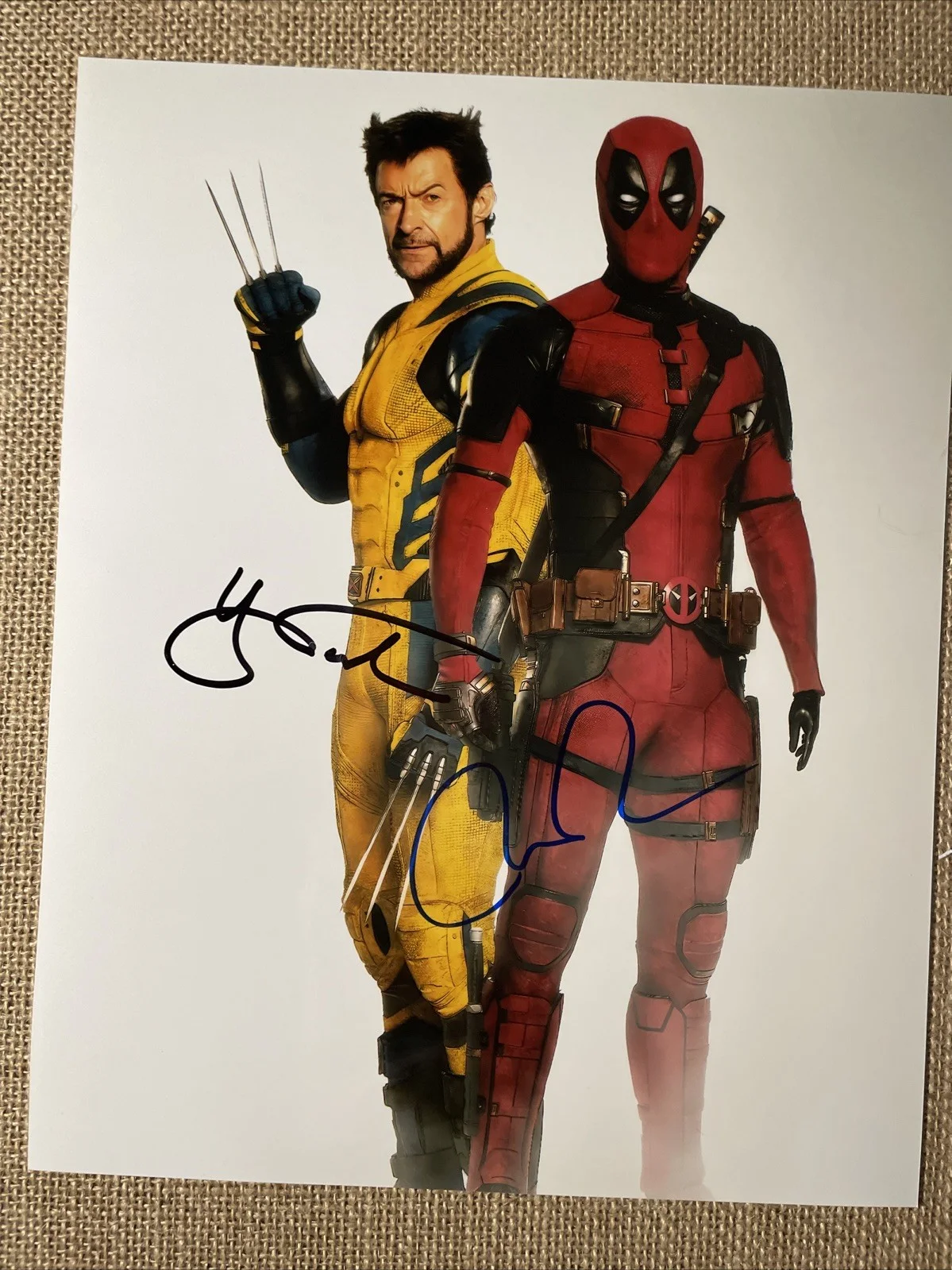 Hugh Jackman and Ryan Reynolds — Deadpool Vs Wolverine Cast Signed Photo Photograph Picture A￼utographs marvel P