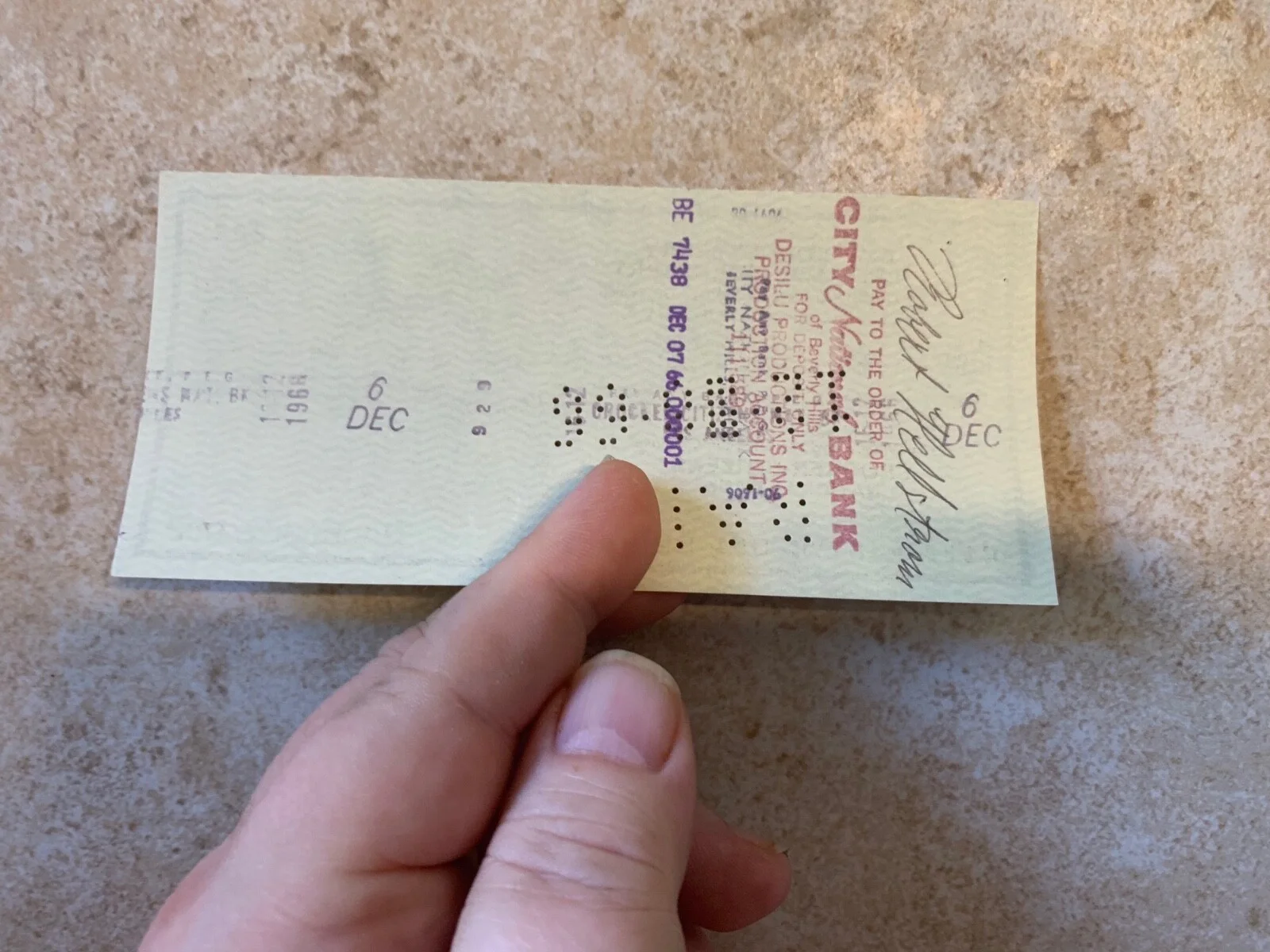 Gene Roddenberry — GENE RODDENBERRY CHECK signed hand filled out 1966 Star Trek autograph, image 2