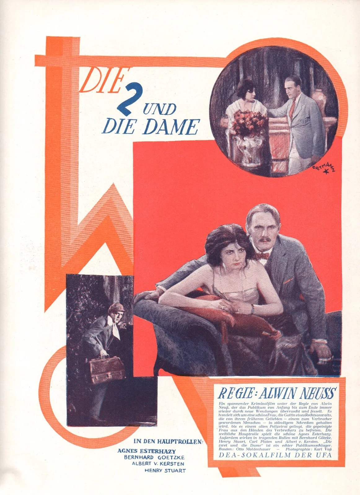 SHOULD ONE MARRY? 1926 Vilma Banky, Olga Chekhova, Angelo Ferrari GERMAN ADVERT, image 2