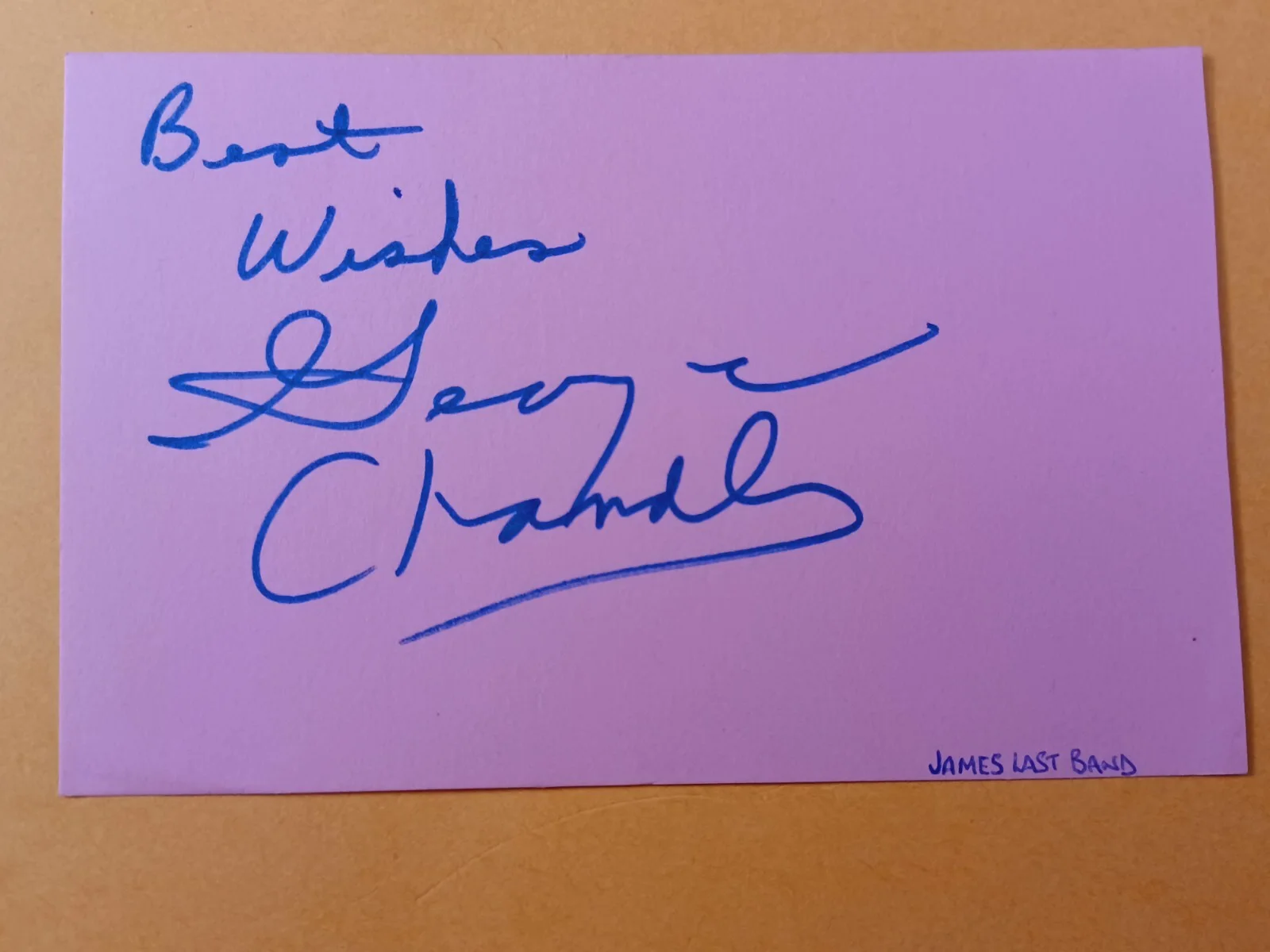 Geoffrey Davies (Actor) & George Chandler (Musician) Signed Index Card, image 2