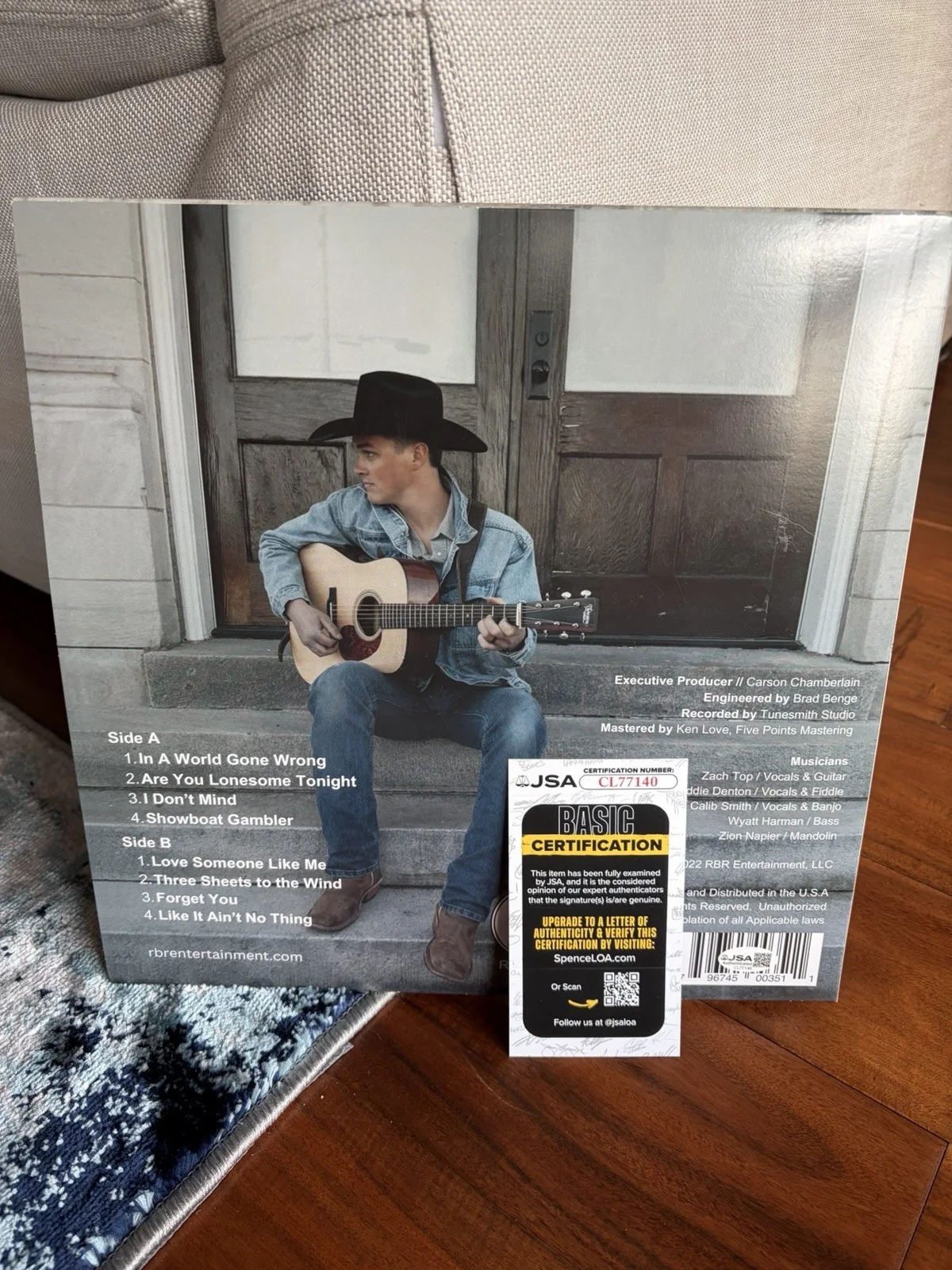 Zach Top COLD BEER & COUNTRY MUSIC Vinyl Album Signed Autographed JSA, изображение 4