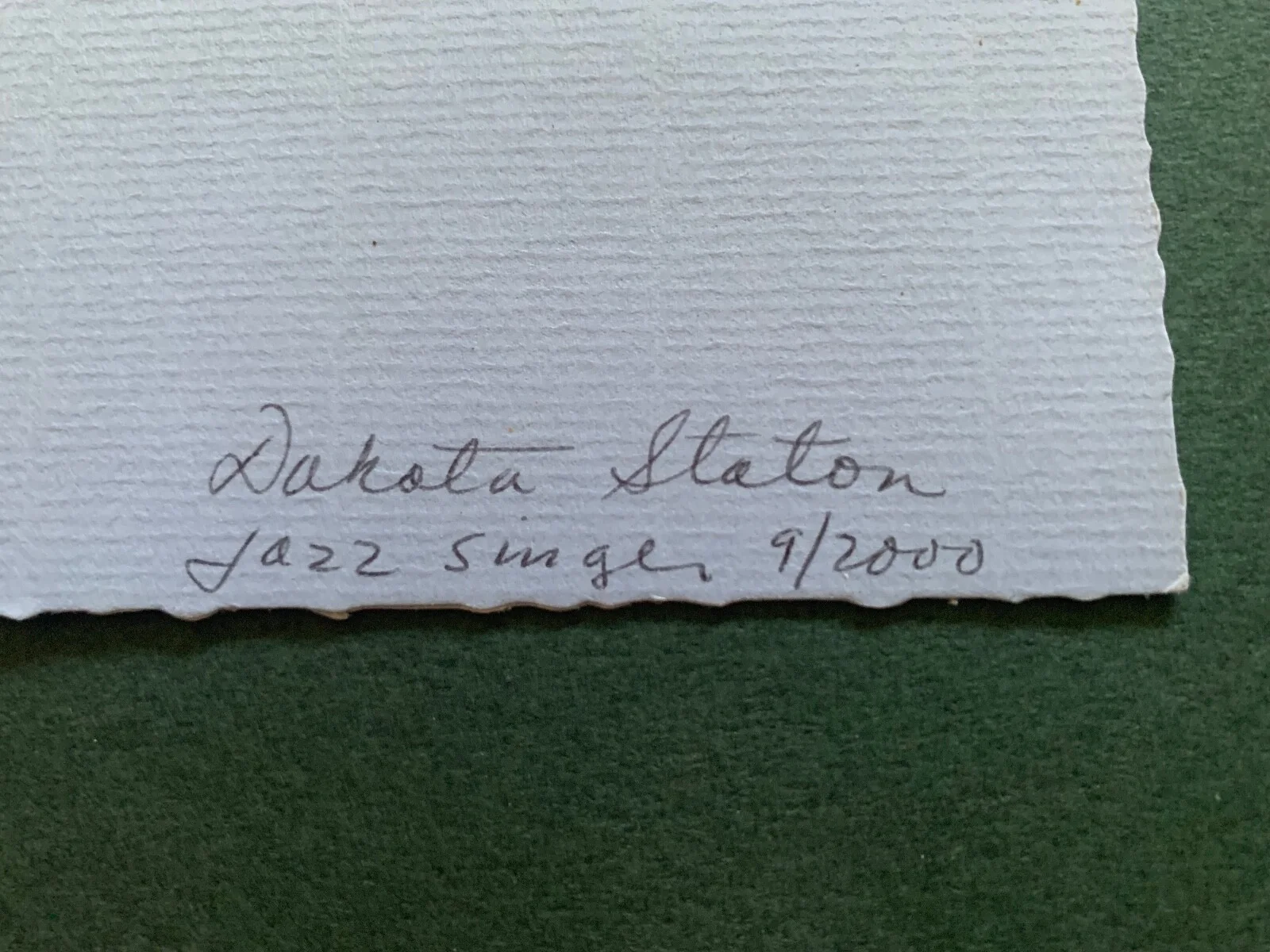 DAKOTA STATON autograph signed card Jazz Singer, изображение 2