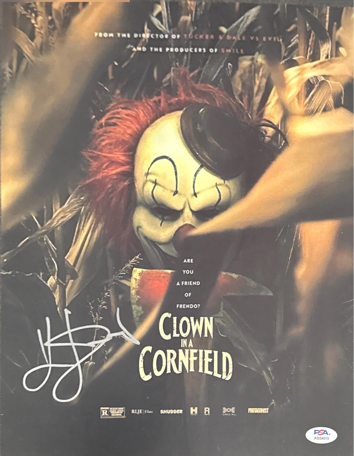 Kevin Durand — Kevin Durand Signed 11x14 Clown In The Cornfield Movie Poster PSA AQ54015