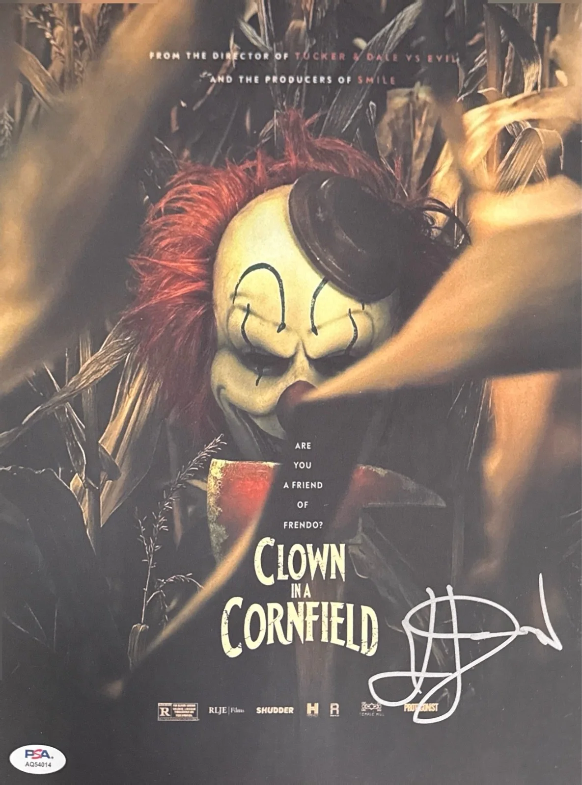 Kevin Durand — Kevin Durand Signed 11x14 Clown In The Cornfield Movie Poster PSA AQ54014