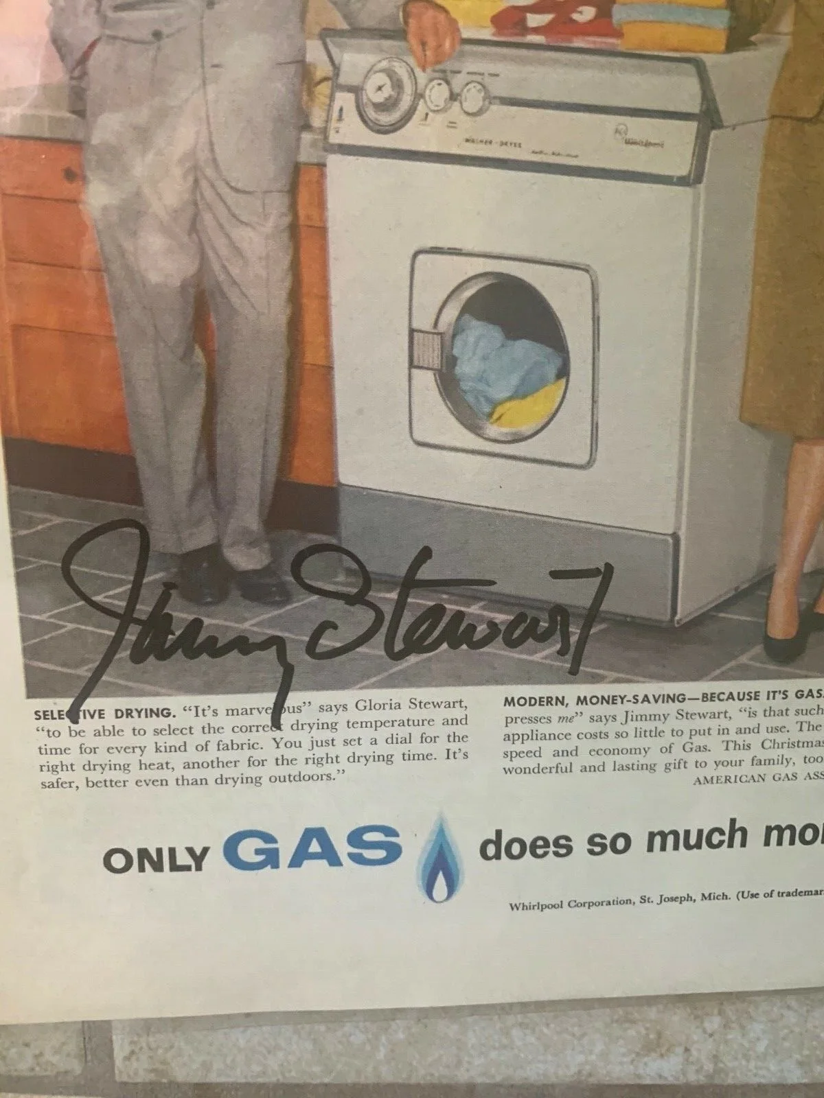 JAMES STEWART signed autograph photo 14x11 aprox original vintage magazine ad, изображение 2
