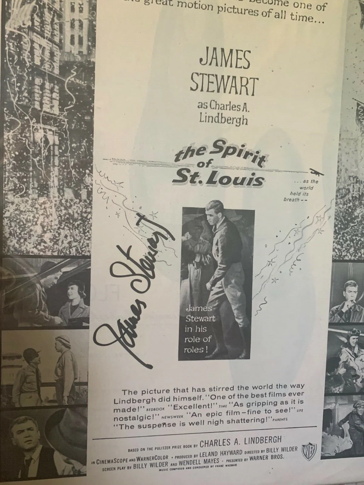 JAMES STEWART signed autograph photo 11x14 aprox original magazine ad vintage, изображение 2