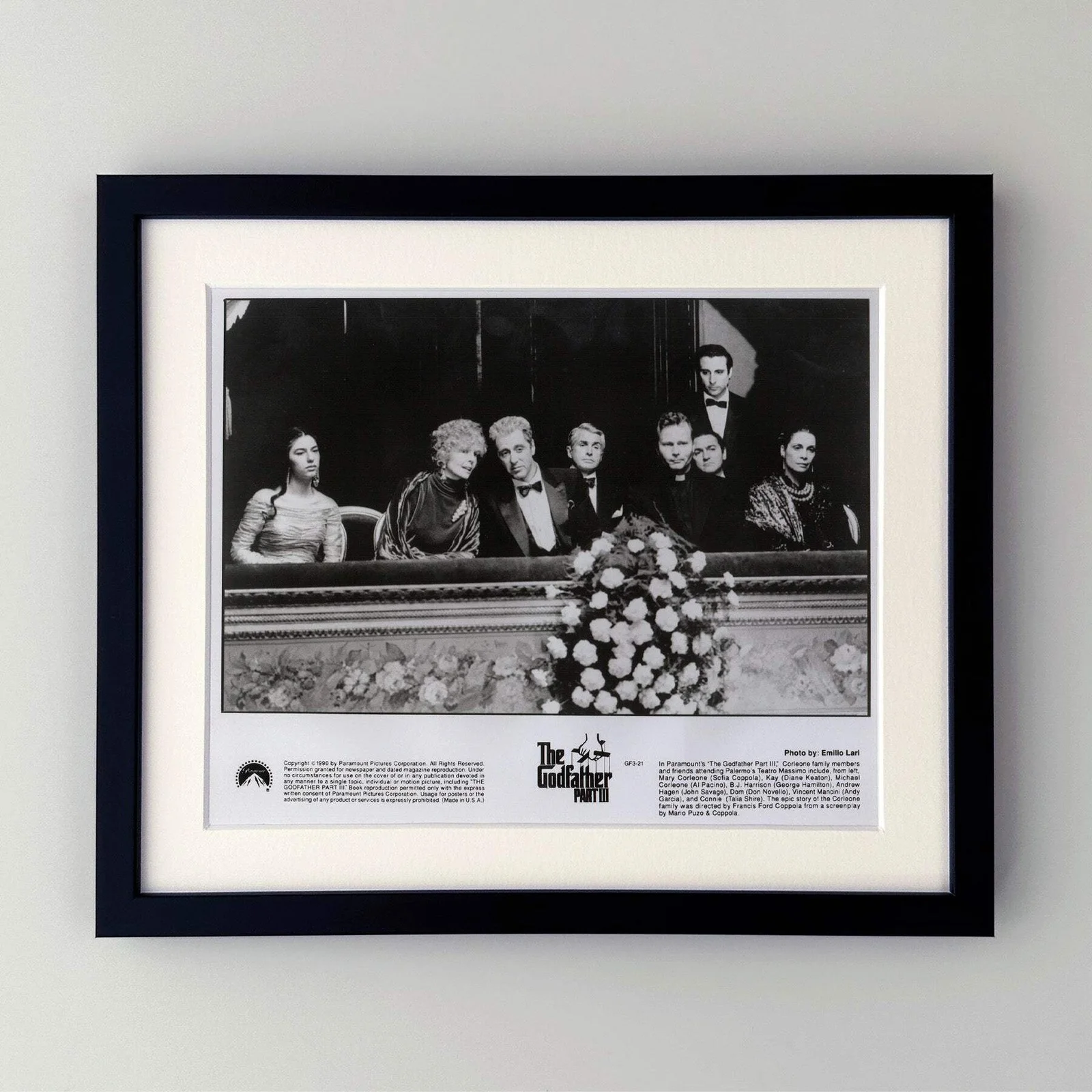 The Godfather Part 3 (1990) Press Publicity Still - Framed, image 2
