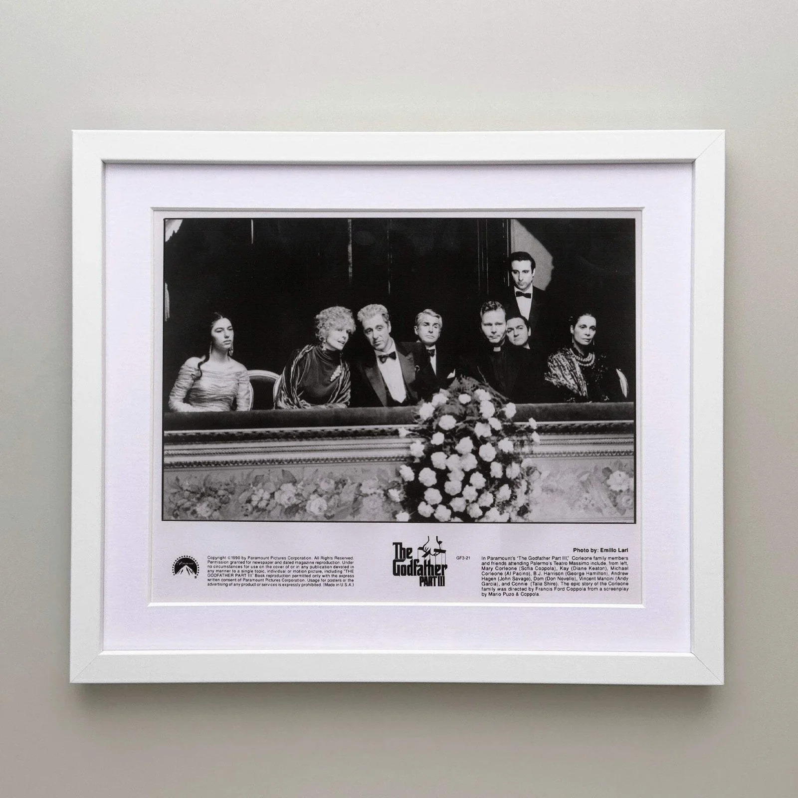 The Godfather Part 3 (1990) Press Publicity Still - Framed, image 3