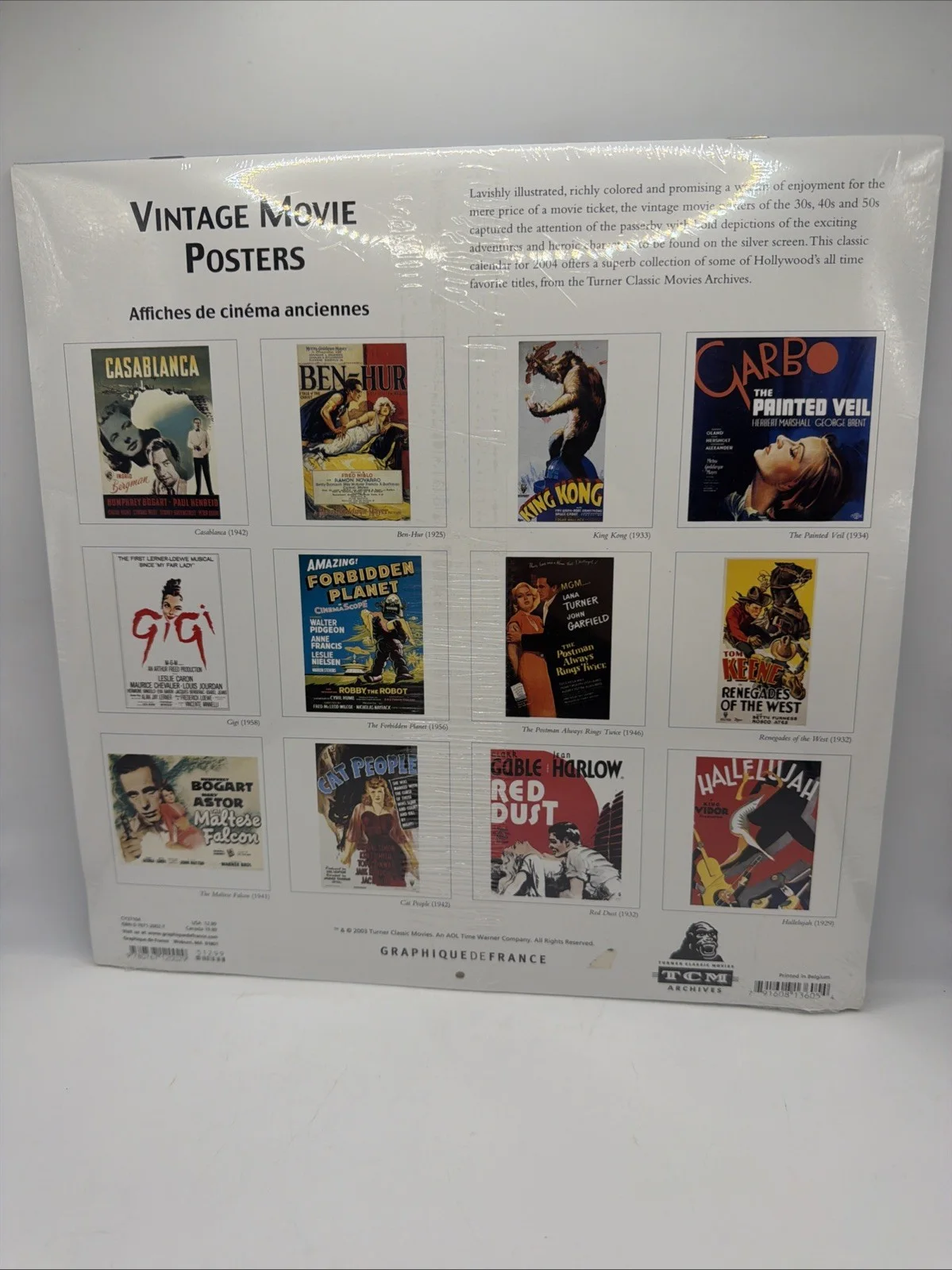 VINTAGE MOVIE POSTERS big photos in old calendar calender 2004 picture KING KONG, изображение 2