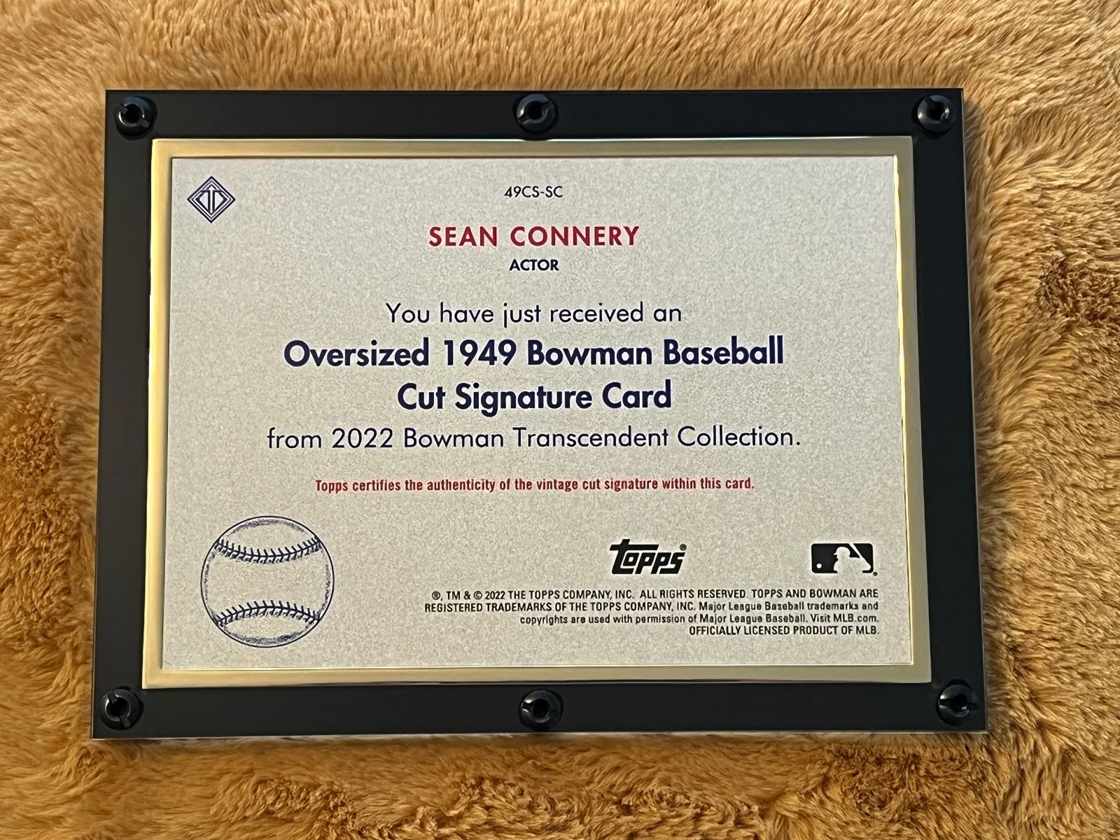 Sean Connery — Sean Connery 2022 Topps Bowman Transcendent 1/1 Oversized Cut Signature Auto, изображение 2