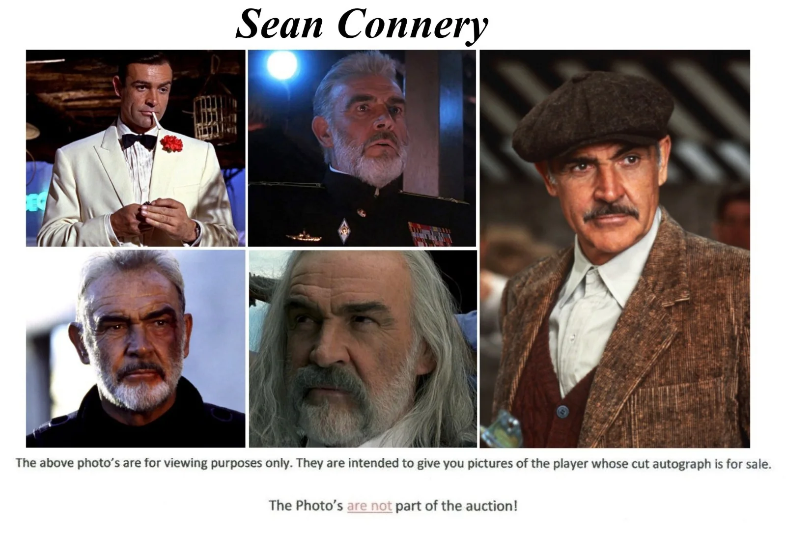 Sean Connery — Sean Connery 2022 Topps Bowman Transcendent 1/1 Oversized Cut Signature Auto, изображение 5